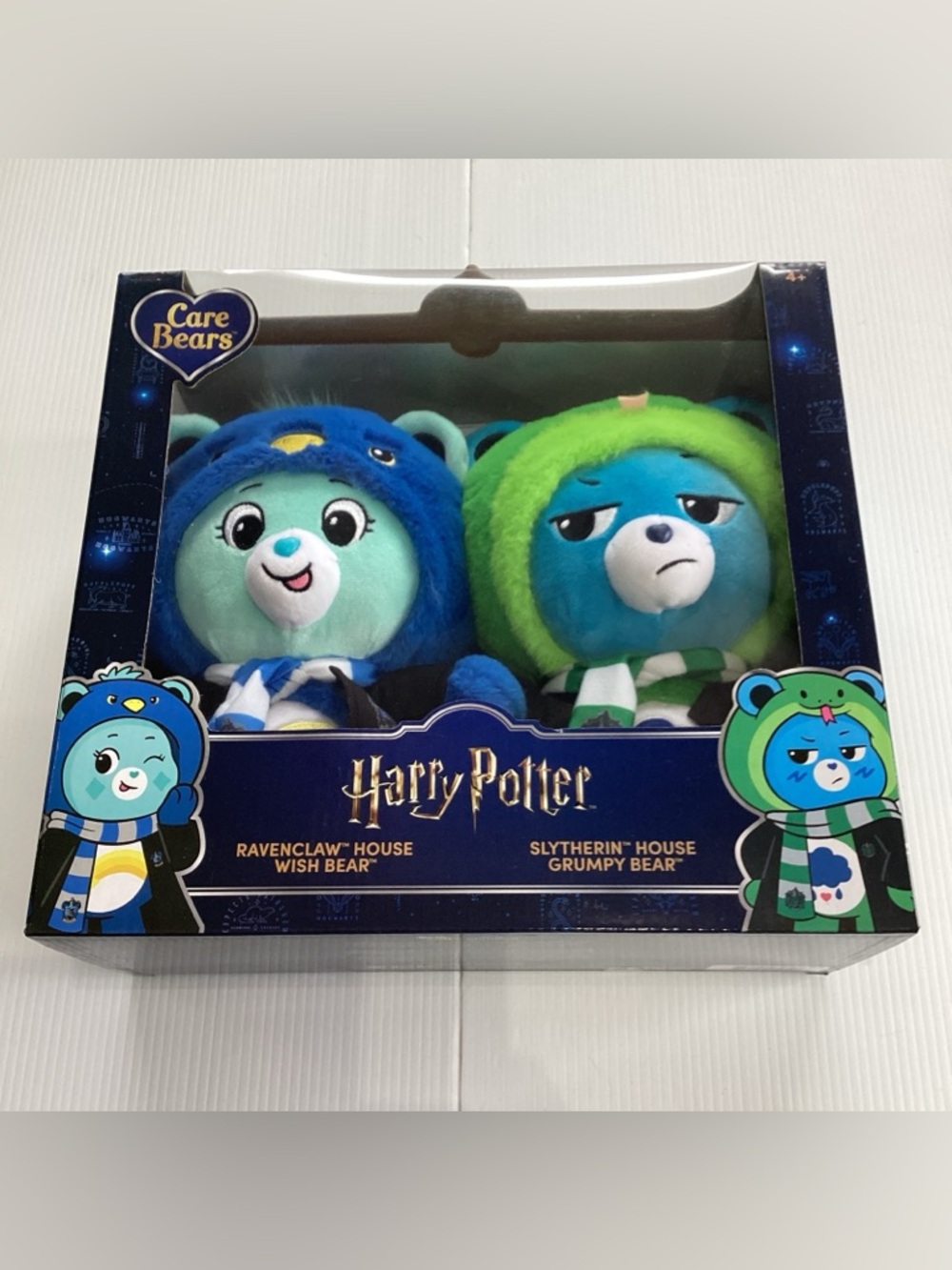 New Harry Potter X Care Bears 2 Pack Ravenclaw Wish Bear & Slytherin Grumpy Bear